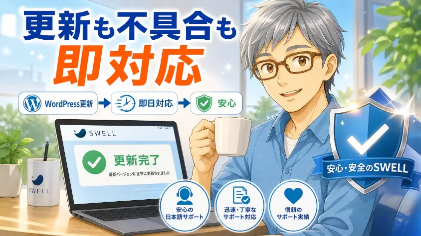 7.3 WordPressの更新や不具合への対応が早く、安心感がある