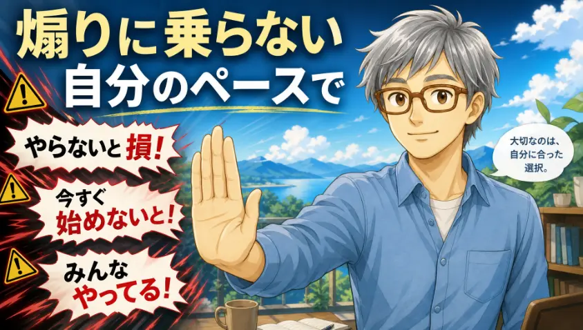 6.2 「やらないと損」の煽りに乗らない