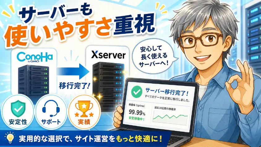 11. おまけ　サーバーは ConoHa から Xserver に移行した