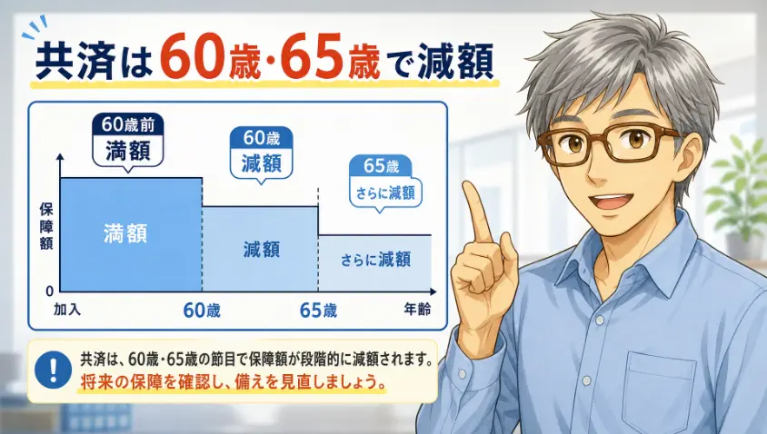 6.1 共済(全労済・県民共済など)　60歳・65歳の段階的減額