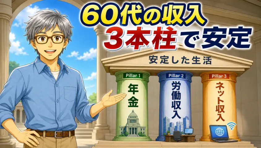 8. 60代の収入の三本柱 年金・労働収入・ネット収入