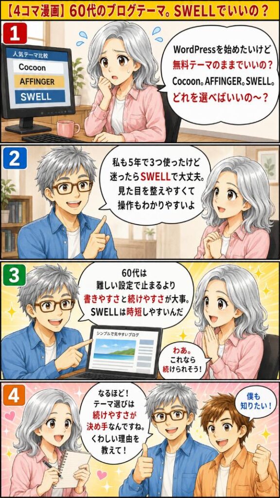 ４コマ漫画_ブログテーマ選びのススメ
