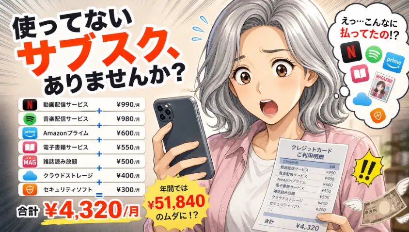 5.3 サブスク　気づかないうちに消えている数千円