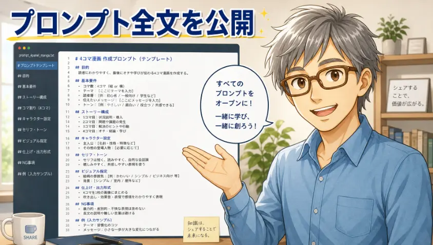 2.3 【公開】4コマ漫画作成プロンプト全文