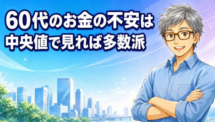 0_アイキャッチ_60代のお金の不安は中央値で