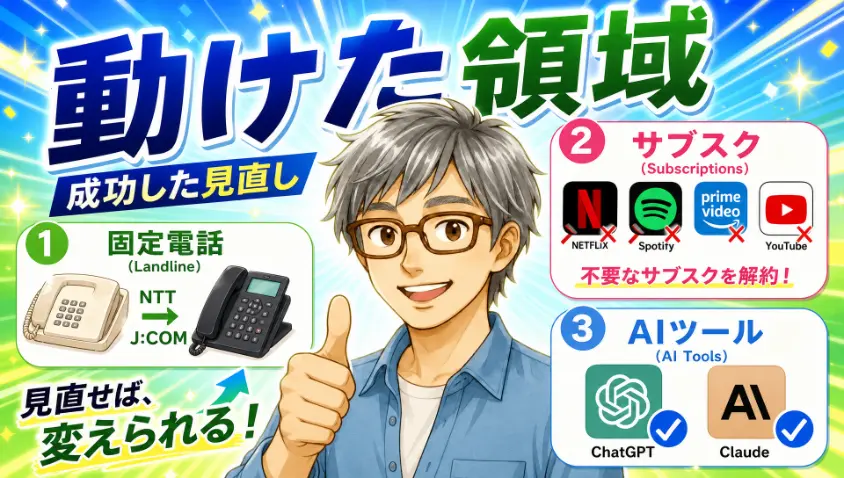 2.　動けたところ サブスクと固定電話とAIツール